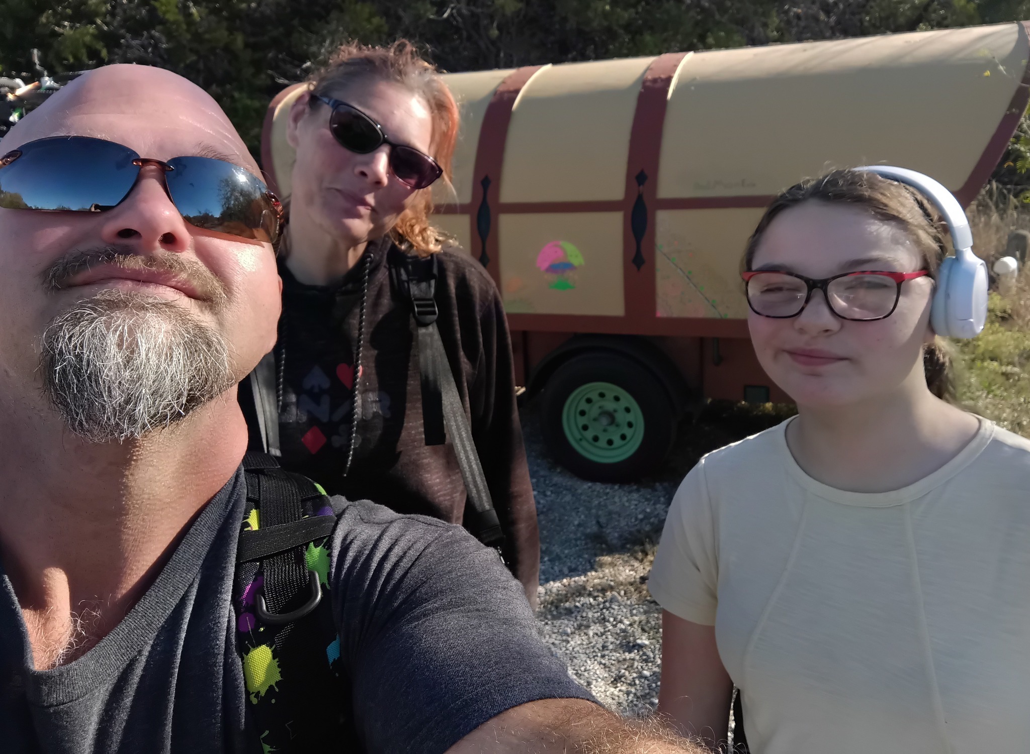 too much grey in the goatee ~ hence the colored back pack