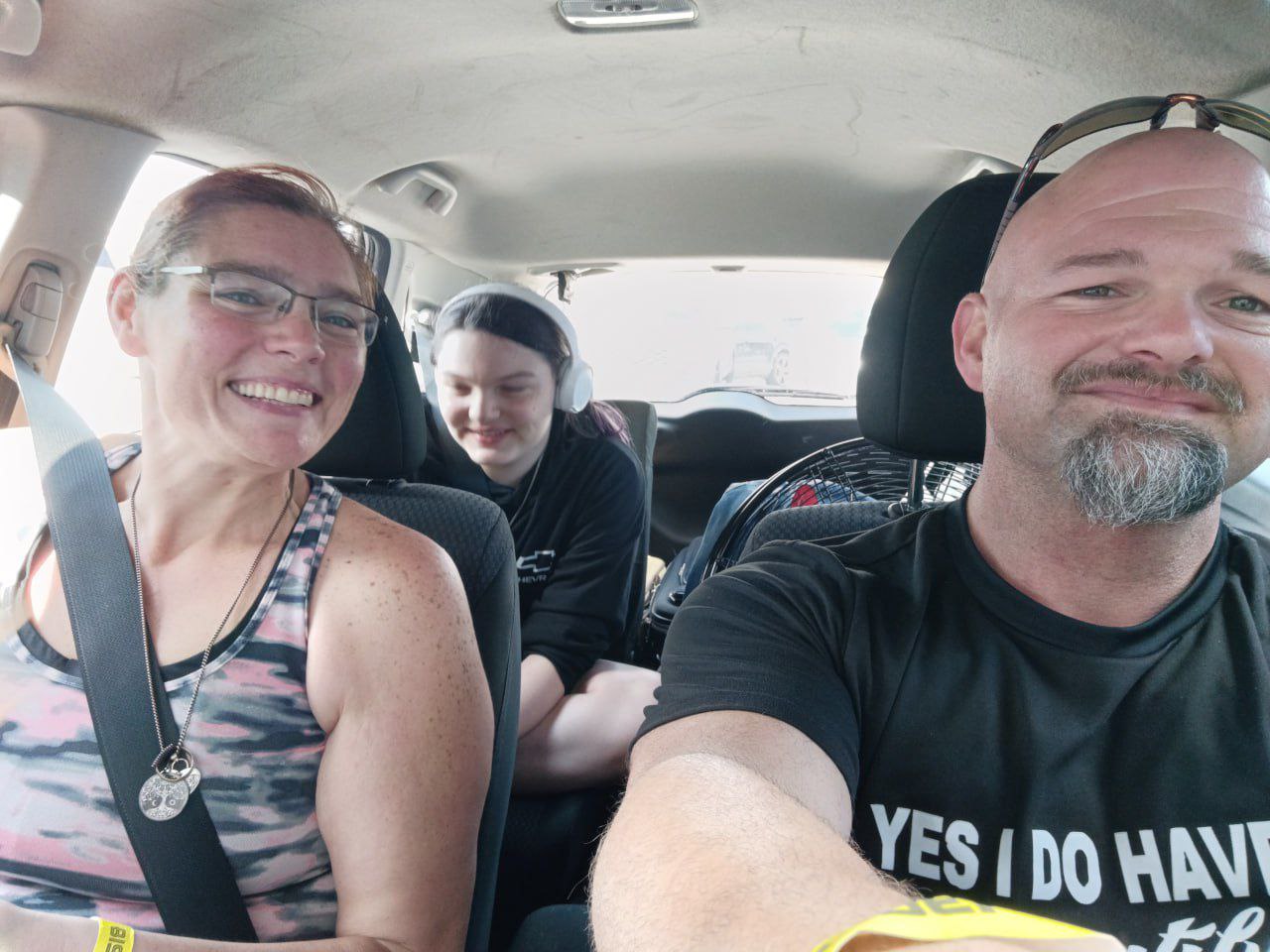 Houston War Party in motion - family selfie in the Fit